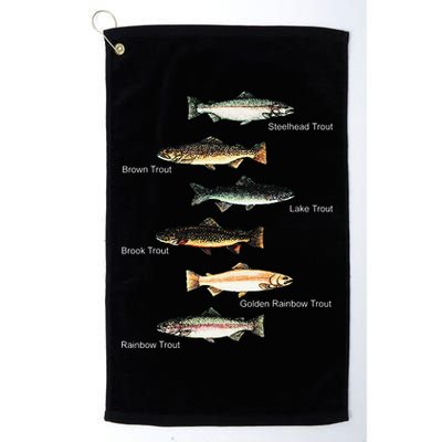 Types Of Trout Fish Species Collection Fishing Golf Towel
