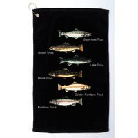 Types Of Trout Fish Species Collection Fishing Golf Towel