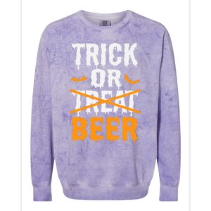 Trick Or Treat Funny Halloween Beer Drinking Colorblast Crewneck Sweatshirt