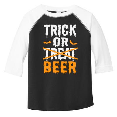 Trick Or Treat Funny Halloween Beer Drinking Toddler Fine Jersey T-Shirt