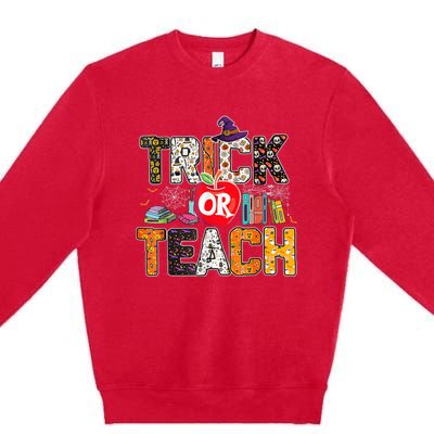 Trick Or Teach Funny Teacher Halloween Costume Wo  Premium Crewneck Sweatshirt