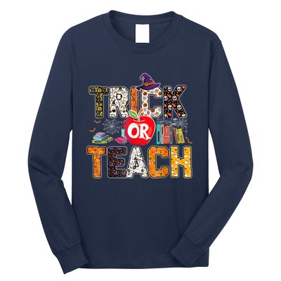 Trick Or Teach Funny Teacher Halloween Costume Wo  Long Sleeve Shirt