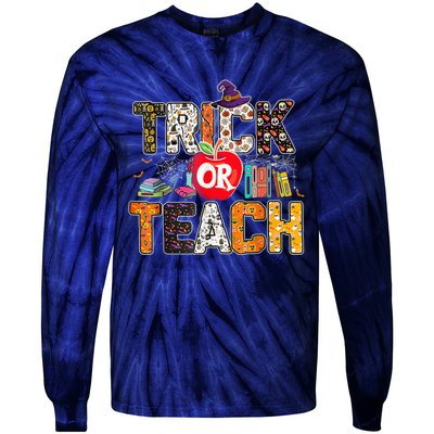 Trick Or Teach Funny Teacher Halloween Costume Wo  Tie-Dye Long Sleeve Shirt