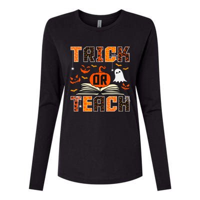 Trick Or Teach Retro Halloween Teacher Costume Womens Cotton Relaxed Long Sleeve T-Shirt