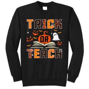 Trick Or Teach Retro Halloween Teacher Costume Tall Sweatshirt