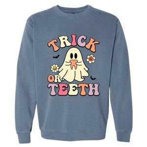 Trick Or Teeth Funny Dental Halloween Dentist Costume Great Gift Garment-Dyed Sweatshirt