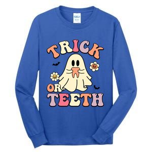 Trick Or Teeth Funny Dental Halloween Dentist Costume Great Gift Tall Long Sleeve T-Shirt