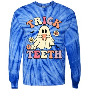 Trick Or Teeth Funny Dental Halloween Dentist Costume Great Gift Tie-Dye Long Sleeve Shirt