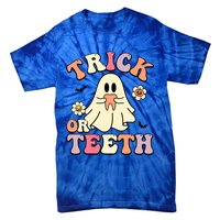 Trick Or Teeth Funny Dental Halloween Dentist Costume Great Gift Tie-Dye T-Shirt