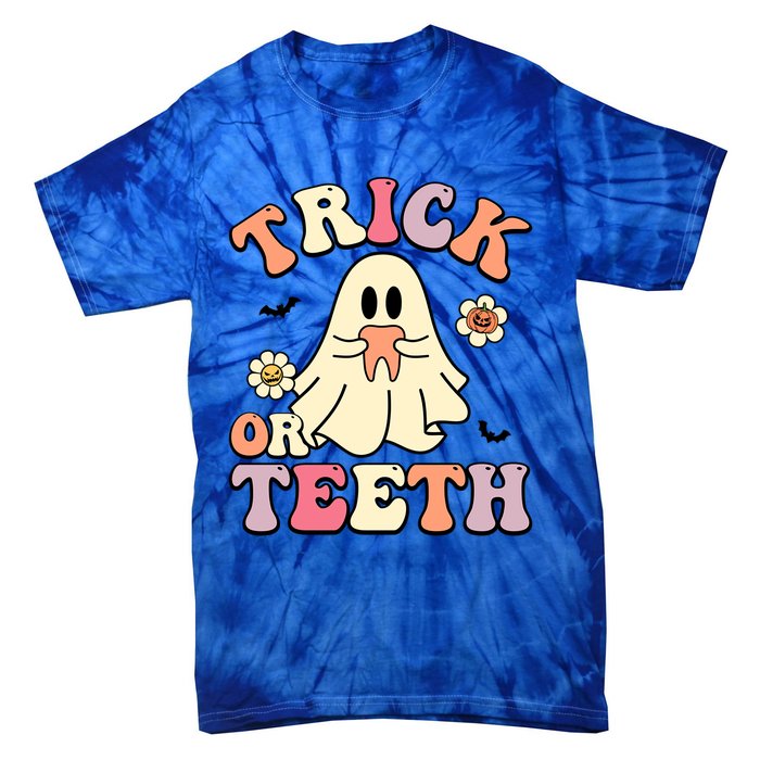 Trick Or Teeth Funny Dental Halloween Dentist Costume Great Gift Tie-Dye T-Shirt