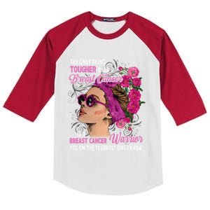 The Only Thing Tougher Than Breast Cancer Warrior Gift Kids Colorblock Raglan Jersey