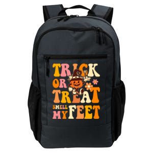 Trick Or Treat Smell My Feet Groovy Retro Halloween Pumpkin Gift Daily Commute Backpack