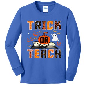 Trick Or Teach Retro Halloween Teacher Costume Kids Long Sleeve Shirt