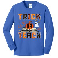 Trick Or Teach Retro Halloween Teacher Costume Kids Long Sleeve Shirt