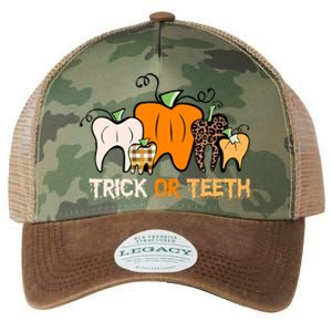 Trick Or Teeth Funny Dental Halloween Treat Dentist Meaningful Gift Legacy Tie Dye Trucker Hat