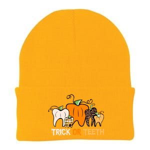 Trick Or Teeth Funny Dental Halloween Treat Dentist Meaningful Gift Knit Cap Winter Beanie