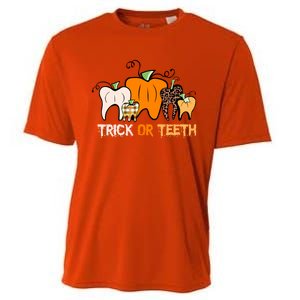 Trick Or Teeth Funny Dental Halloween Treat Dentist Meaningful Gift Cooling Performance Crew T-Shirt