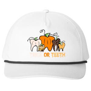 Trick Or Teeth Funny Dental Halloween Treat Dentist Meaningful Gift Snapback Five-Panel Rope Hat