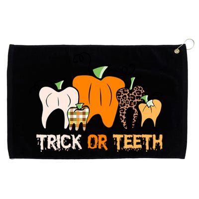 Trick Or Teeth Funny Dental Halloween Treat Dentist Meaningful Gift Grommeted Golf Towel