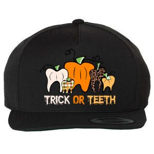 Trick Or Teeth Funny Dental Halloween Treat Dentist Meaningful Gift Wool Snapback Cap