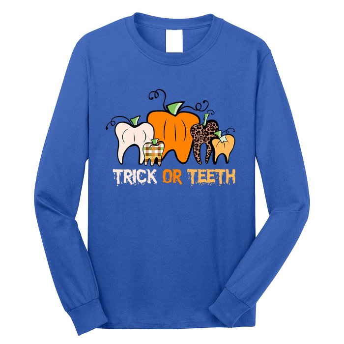 Trick Or Teeth Funny Dental Halloween Treat Dentist Meaningful Gift Long Sleeve Shirt