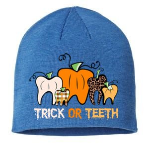 Trick Or Teeth Funny Dental Halloween Treat Dentist Meaningful Gift Sustainable Beanie