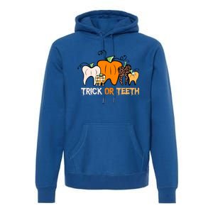 Trick Or Teeth Funny Dental Halloween Treat Dentist Meaningful Gift Premium Hoodie