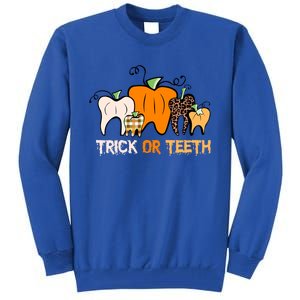 Trick Or Teeth Funny Dental Halloween Treat Dentist Meaningful Gift Tall Sweatshirt