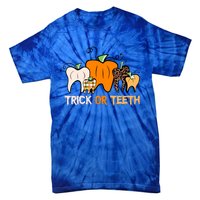 Trick Or Teeth Funny Dental Halloween Treat Dentist Meaningful Gift Tie-Dye T-Shirt