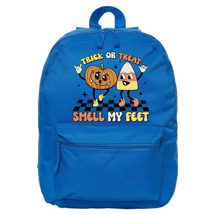 Trick Or Treat Smell My Feet Pumpkin Halloween Gift 16 in Basic Backpack