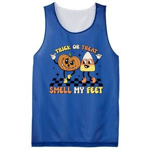 Trick Or Treat Smell My Feet Pumpkin Halloween Gift Mesh Reversible Basketball Jersey Tank