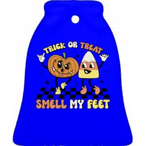 Trick Or Treat Smell My Feet Pumpkin Halloween Gift Ceramic Bell Ornament