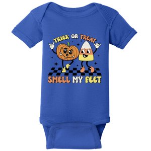 Trick Or Treat Smell My Feet Pumpkin Halloween Gift Baby Bodysuit