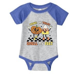 Trick Or Treat Smell My Feet Pumpkin Halloween Gift Infant Baby Jersey Bodysuit