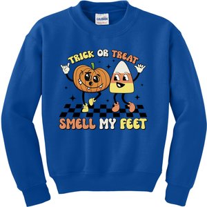 Trick Or Treat Smell My Feet Pumpkin Halloween Gift Kids Sweatshirt