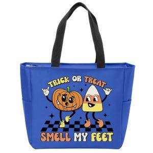 Trick Or Treat Smell My Feet Pumpkin Halloween Gift Zip Tote Bag