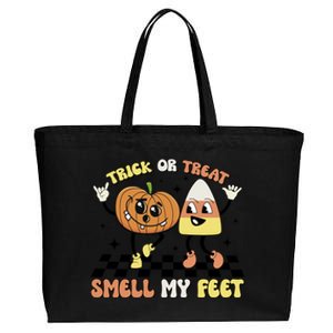 Trick Or Treat Smell My Feet Pumpkin Halloween Gift Cotton Canvas Jumbo Tote