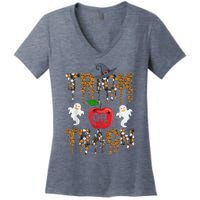 Trick or Teach Teacher Halloween Costume Shirt Women's V-Neck T-Shirt