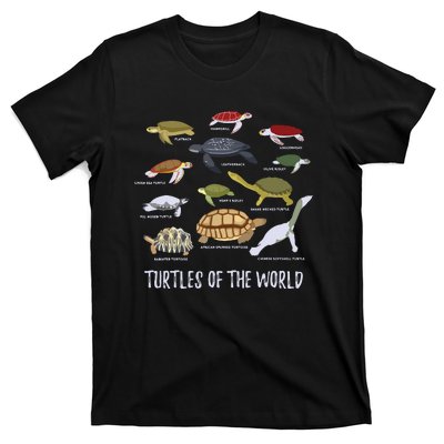 Types Of Turtle Tortoise Apparel Sea Turtle Lovers T-Shirt