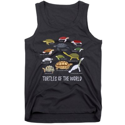 Types Of Turtle Tortoise Apparel Sea Turtle Lovers Tank Top