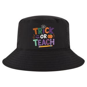 Trick Or Teach Halloween Retro Pumpkin Teacher Cool Comfort Performance Bucket Hat