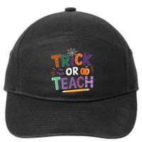 Trick Or Teach Halloween Retro Pumpkin Teacher 7-Panel Snapback Hat