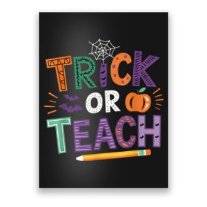 Trick Or Teach Halloween Retro Pumpkin Teacher Poster