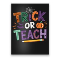 Trick Or Teach Halloween Retro Pumpkin Teacher Poster