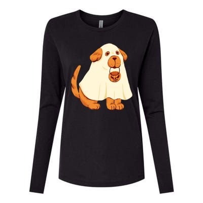 Trick Or Treat Dog Cute Halloween Womens Cotton Relaxed Long Sleeve T-Shirt