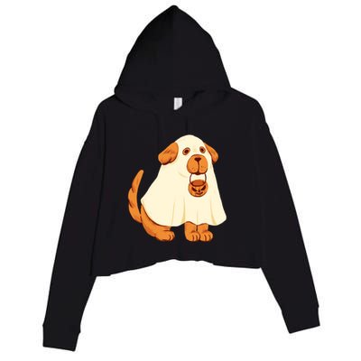 Trick Or Treat Dog Cute Halloween Crop Fleece Hoodie