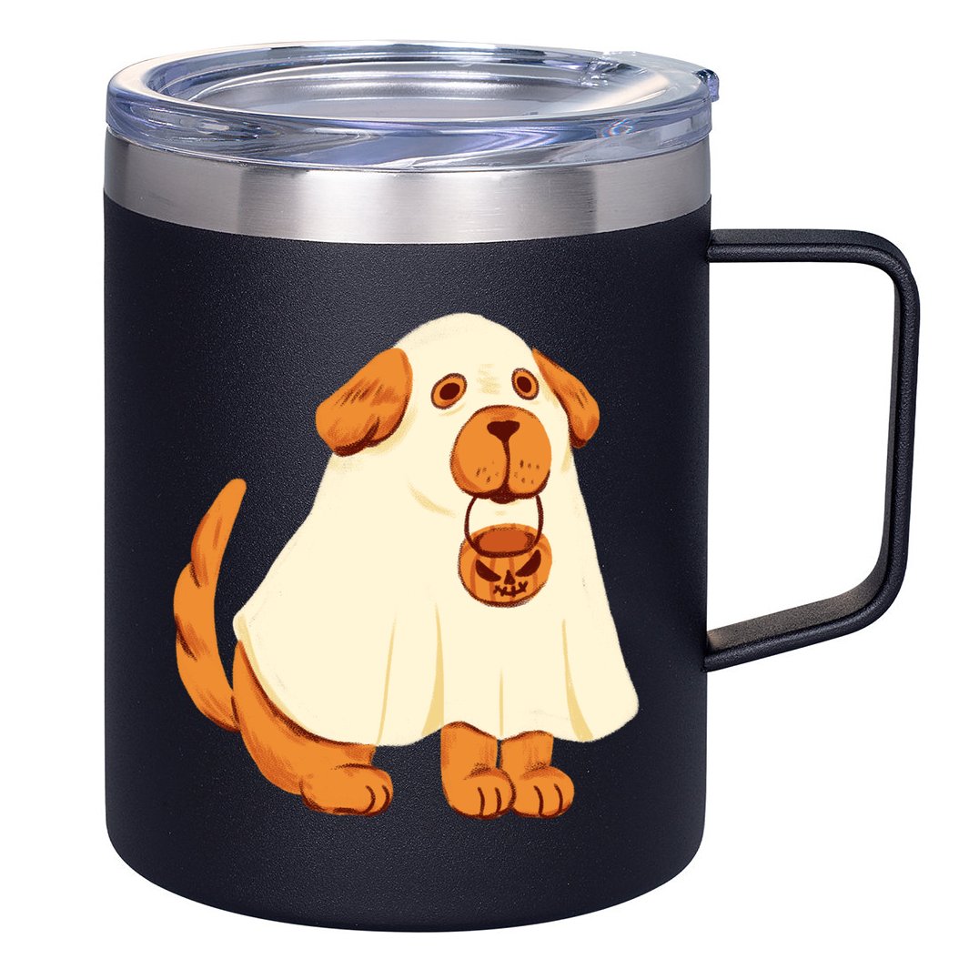 Trick Or Treat Dog Cute Halloween 12oz Stainless Steel Coffee Mug