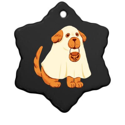 Trick Or Treat Dog Cute Halloween Ceramic Star Ornament