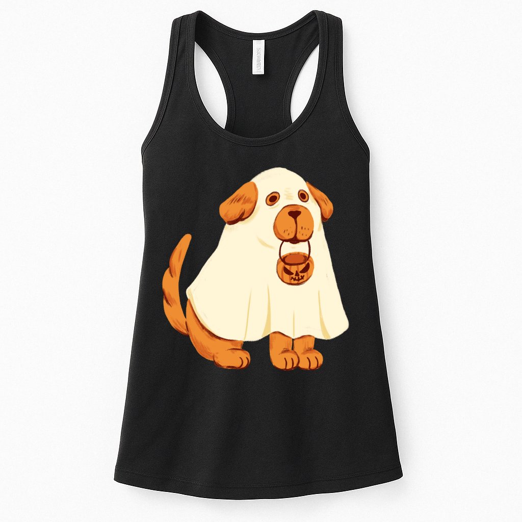 Trick Or Treat Dog Cute Halloween Womens Tank Top