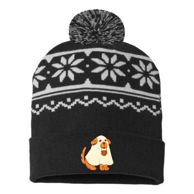 Trick Or Treat Dog Cute Halloween USA-Made Snowflake Beanie